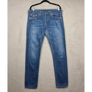 True Religion Cameron Jeans Womens 29 Boyfriend Fit Flap Pockets Denim USA 34x31
